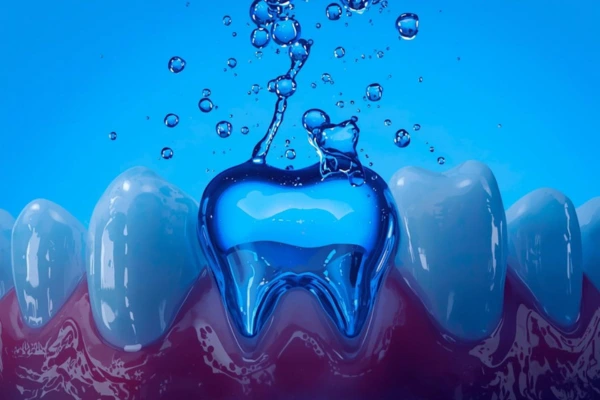 Ilustração de oxigenação profunda nas gengivas e dentes